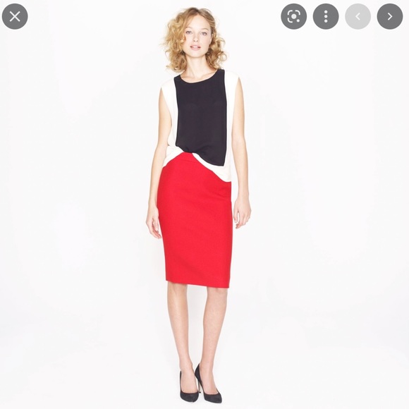 J.Crew No. 2 pencil skirt in double-serge wool / red Size 2